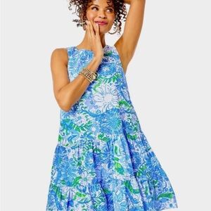 Lilly Pulitzer Blue and Green Floral Dress